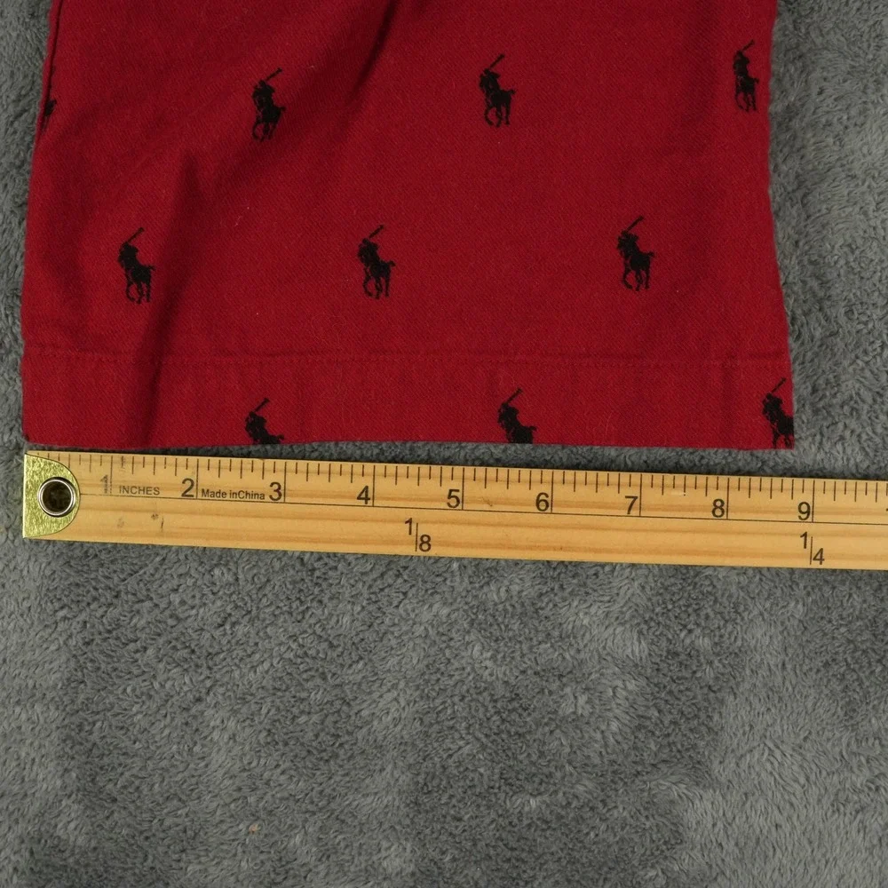 Polo Ralph Lauren Pajama Pants Men XL Red Pony Logo Print Cotton Drawstring‎